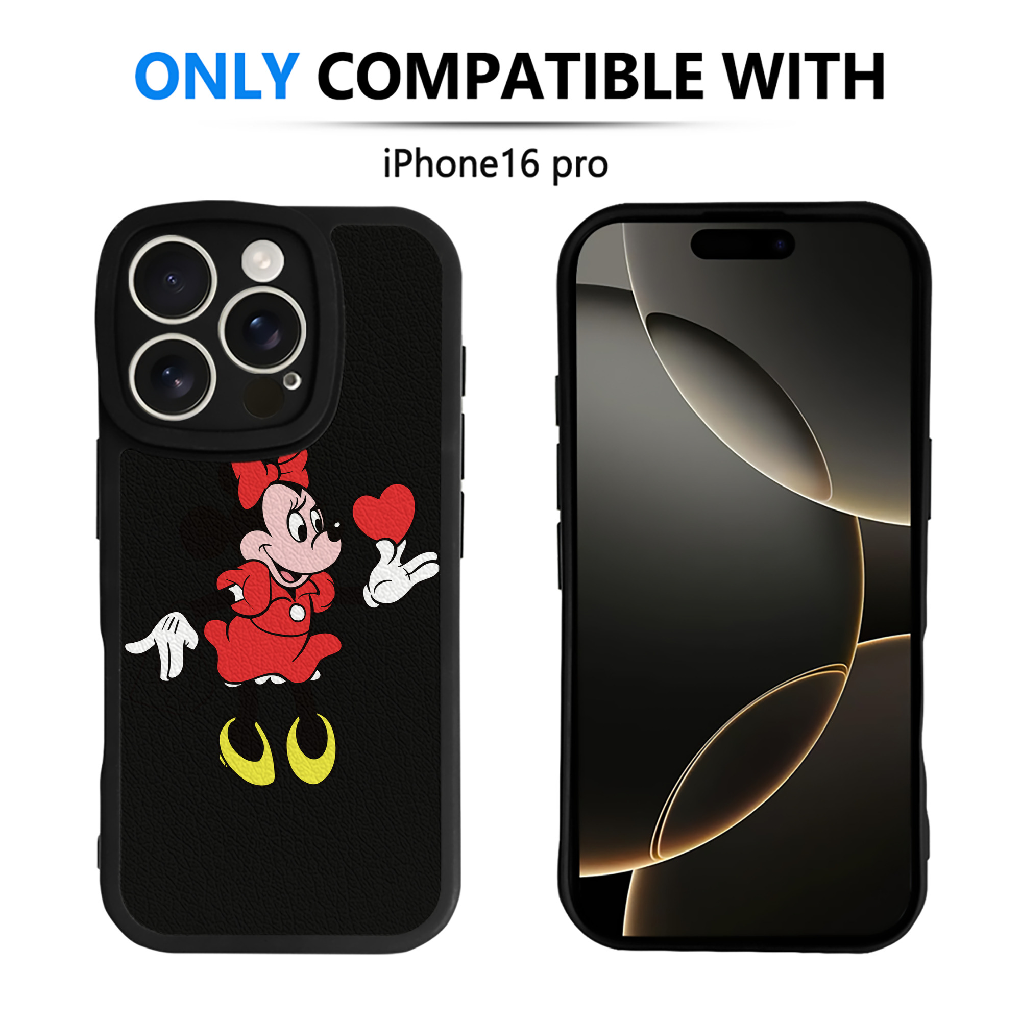 （画像用） ミッキーマウス Mickey Mouse 【iPhone 16シリーズ対応】シリコンスマホケース（レザー調） 材質：シリコン